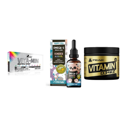 Grundversorgung: Olimp Vita-Min + ProFuel OMEGA-3 + Peak Vitamin – alle enthaltenen Artikel