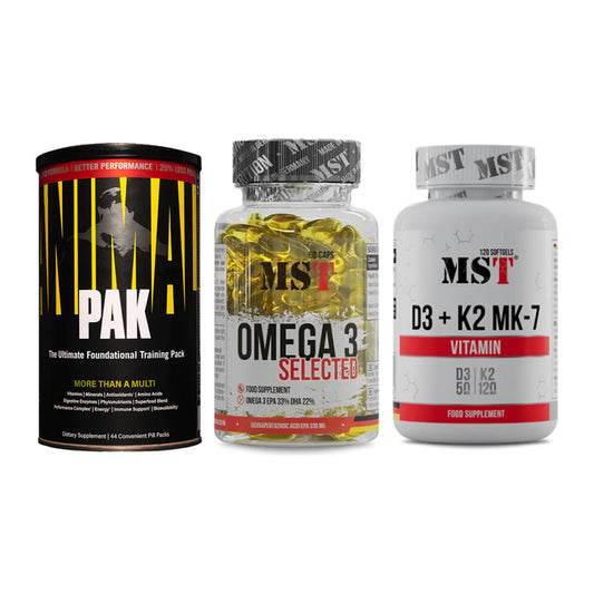 Grundversorgung: Universal + MST Omega 3 + MST Vitamin D3 – alle enthaltenen Artikel