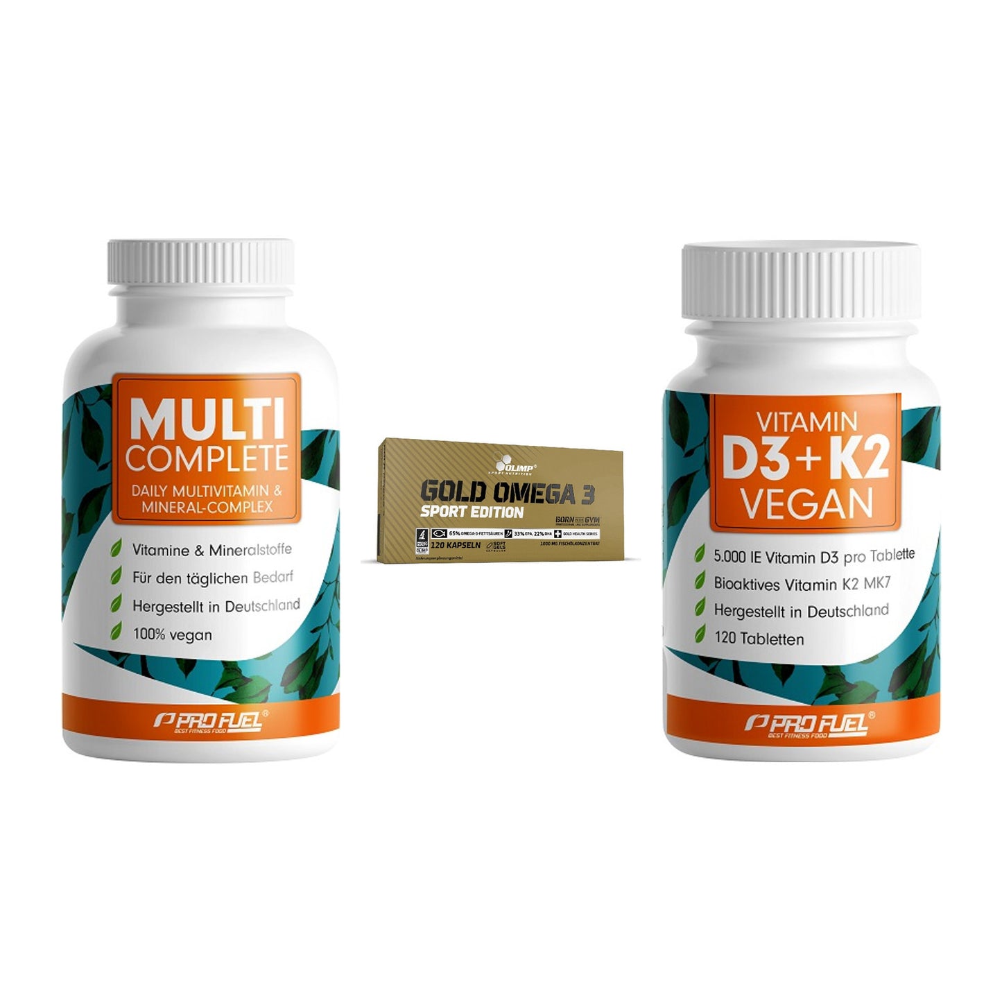 Grundversorgung: ProFuel MULTI + Olimp Omega 3 + ProFuel Vitamin – alle enthaltenen Artikel
