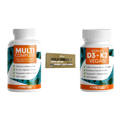 Grundversorgung: ProFuel MULTI + Olimp Omega 3 + ProFuel Vitamin – alle enthaltenen Artikel