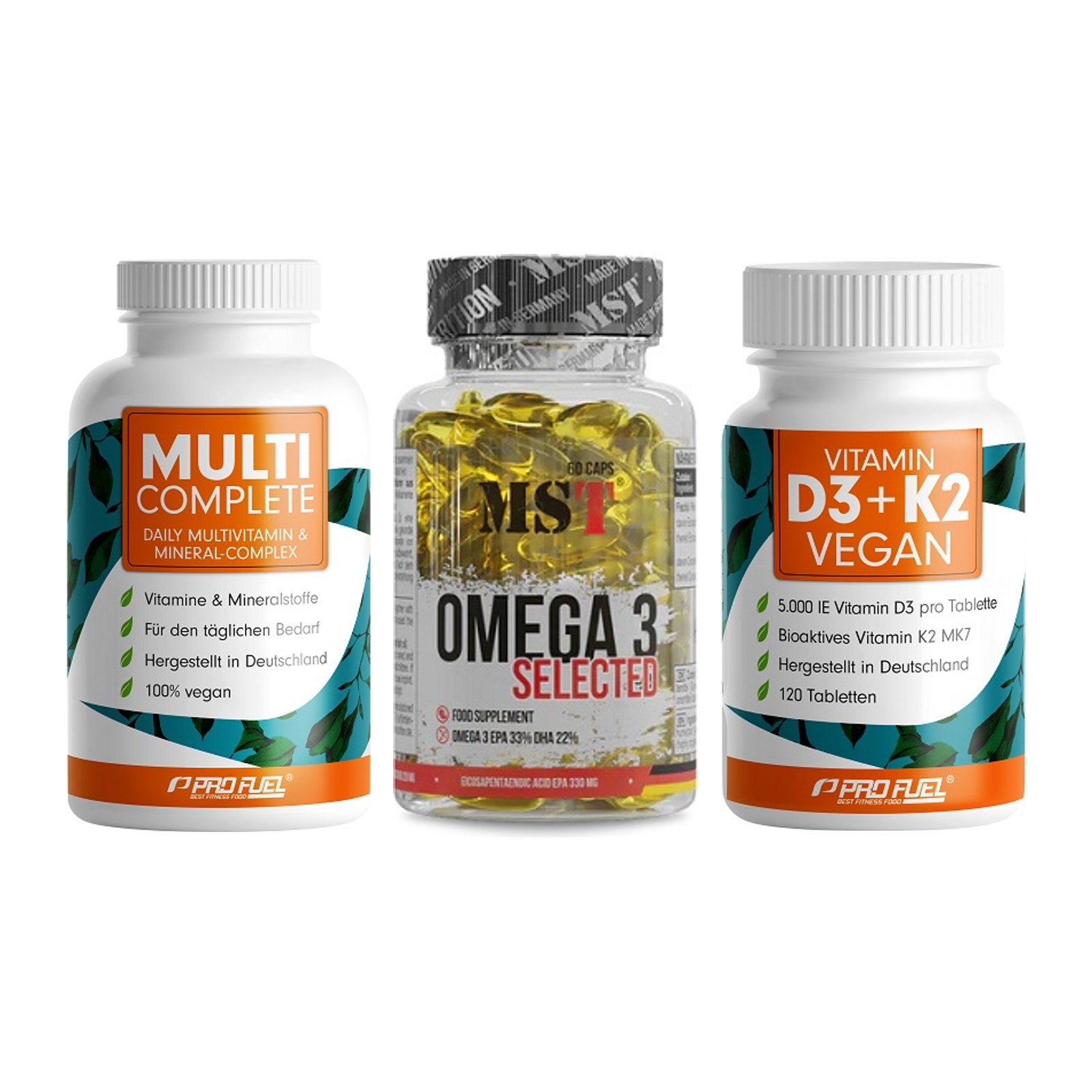 Grundversorgung: ProFuel MULTI + MST Omega 3 + ProFuel Vitamin – alle enthaltenen Artikel
