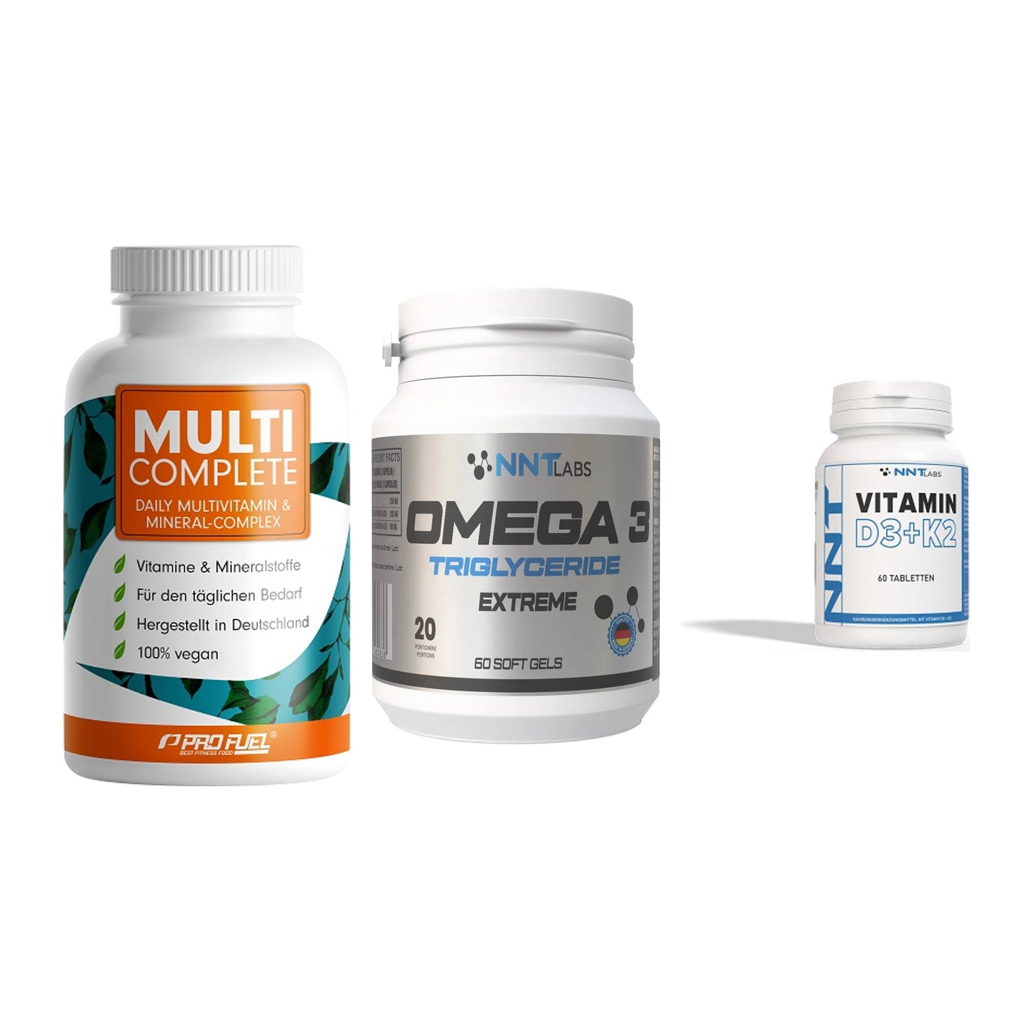 Grundversorgung: ProFuel MULTI + NNT Omega 3 + NNT Vitamin – alle enthaltenen Artikel