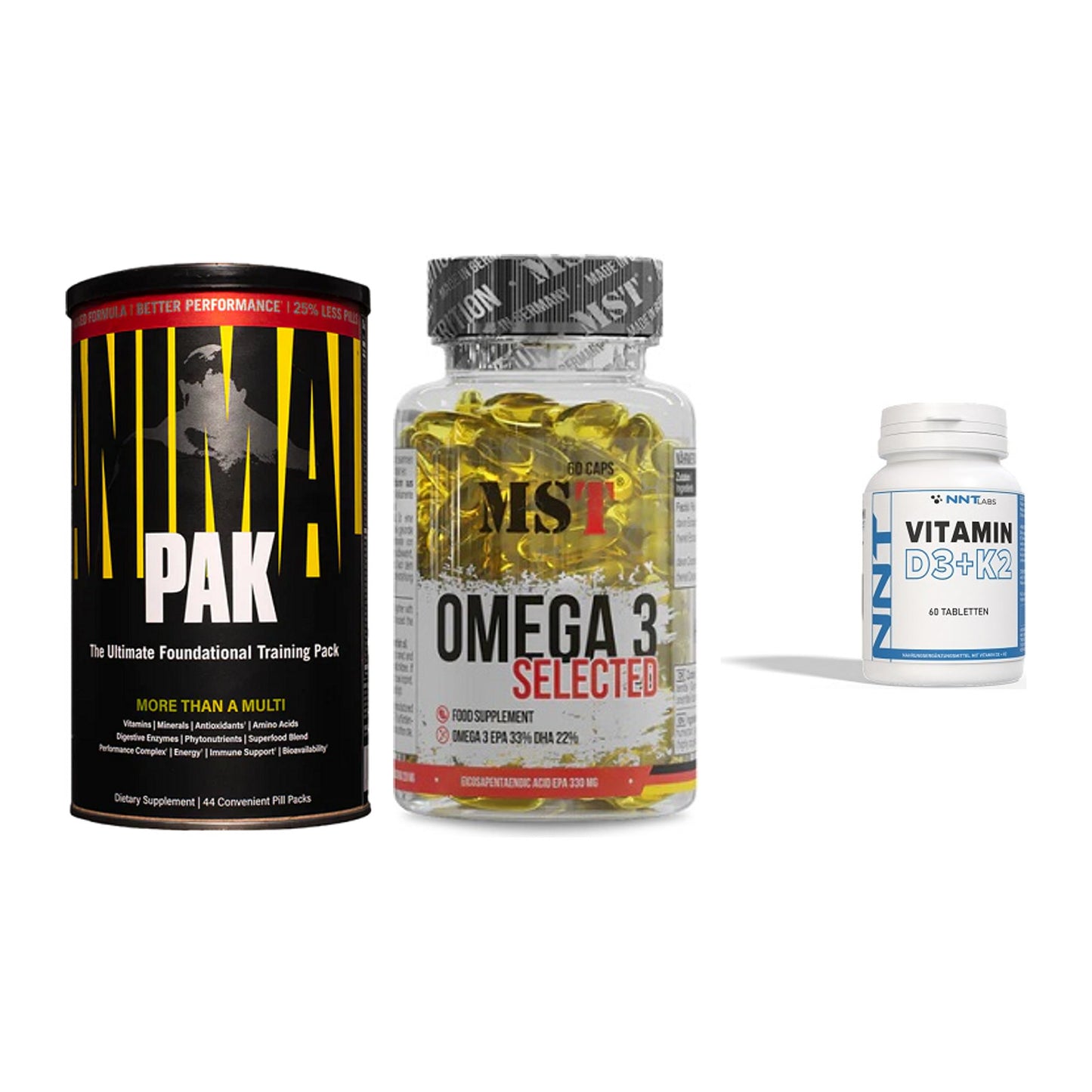 Grundversorgung: Universal + MST Omega 3 + NNT Vitamin – alle enthaltenen Artikel