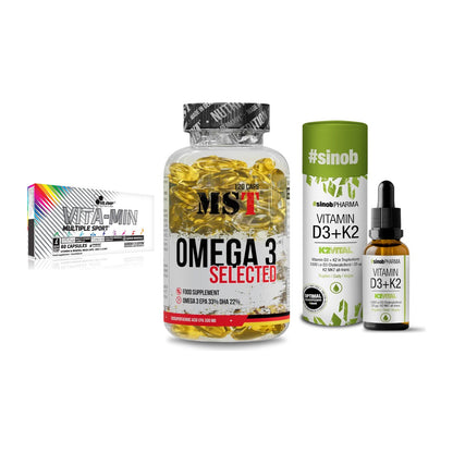 Grundversorgung: Olimp Vita-Min + MST Omega 3 + Sinob Vitamin – alle enthaltenen Artikel