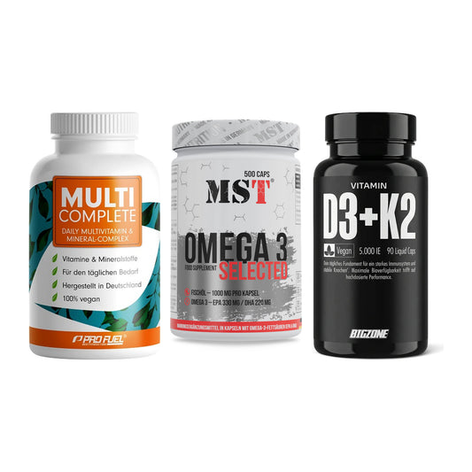 Grundversorgung: ProFuel MULTI + MST Omega 3 + Big Zone – alle enthaltenen Artikel