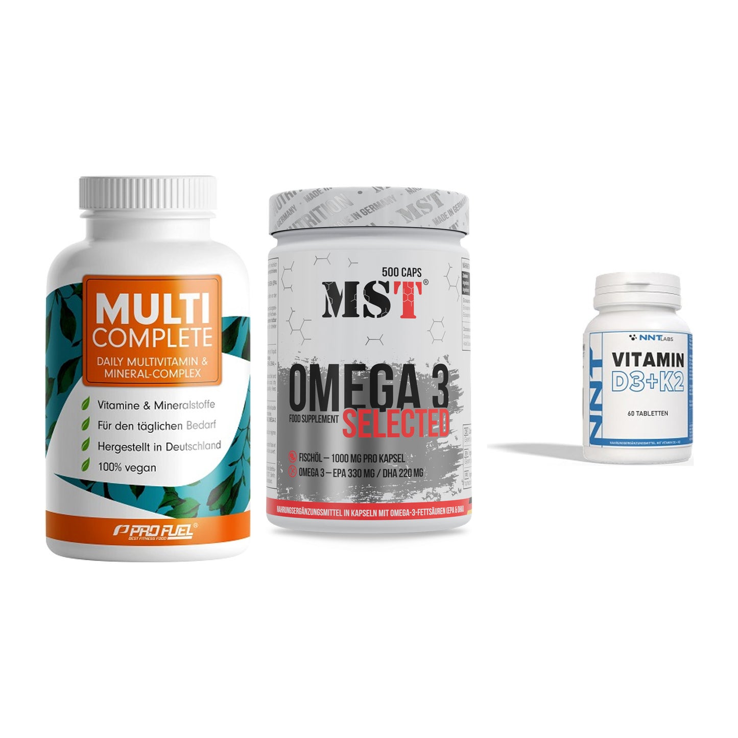 Grundversorgung: ProFuel MULTI + MST Omega 3 + NNT Vitamin – alle enthaltenen Artikel