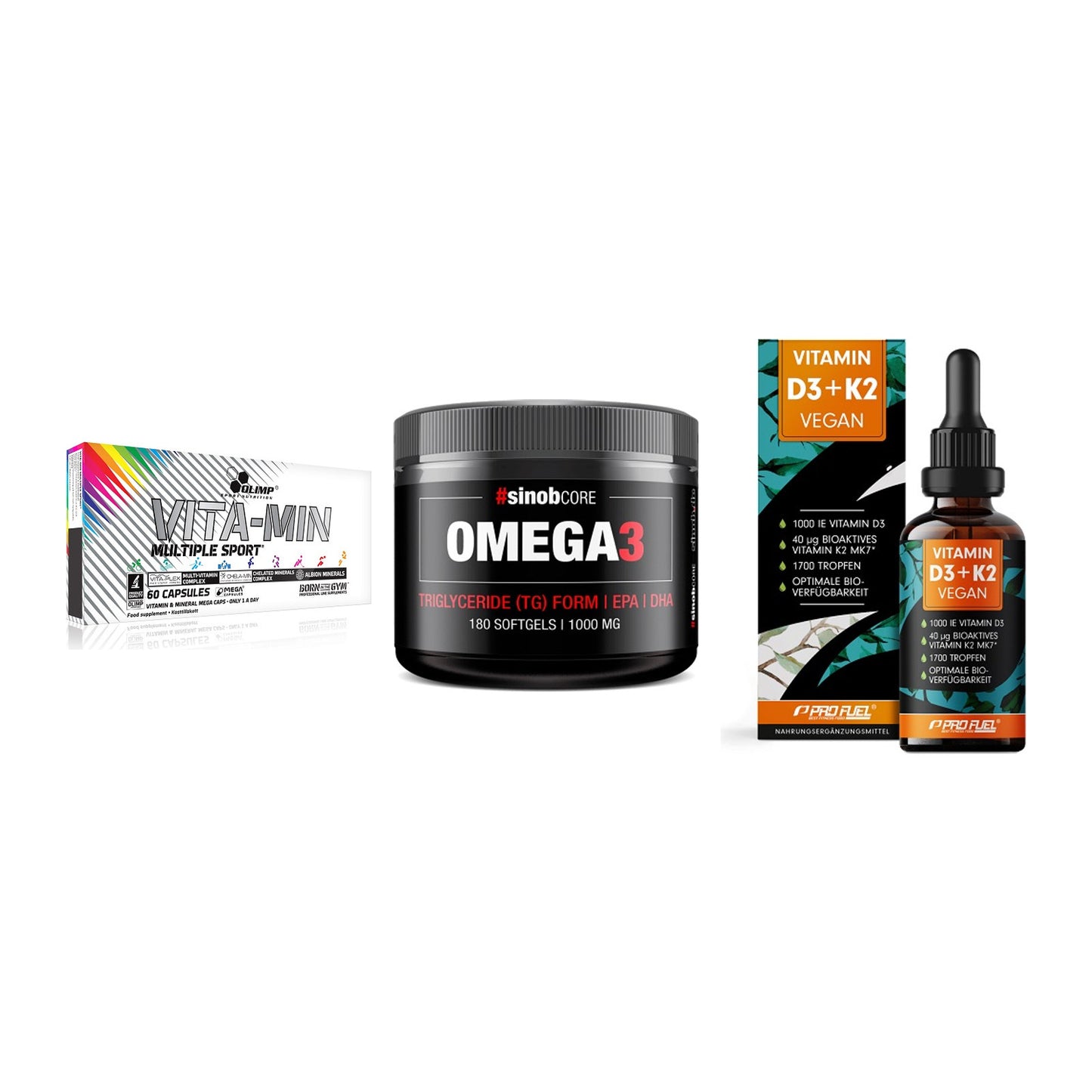 Grundversorgung: Olimp Vita-Min + Sinob Omega 3 + ProFuel Vitamin – alle enthaltenen Artikel