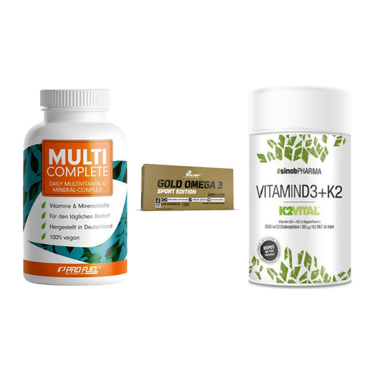 Grundversorgung: ProFuel MULTI + Olimp Omega 3 + Sinob Vitamin – alle enthaltenen Artikel