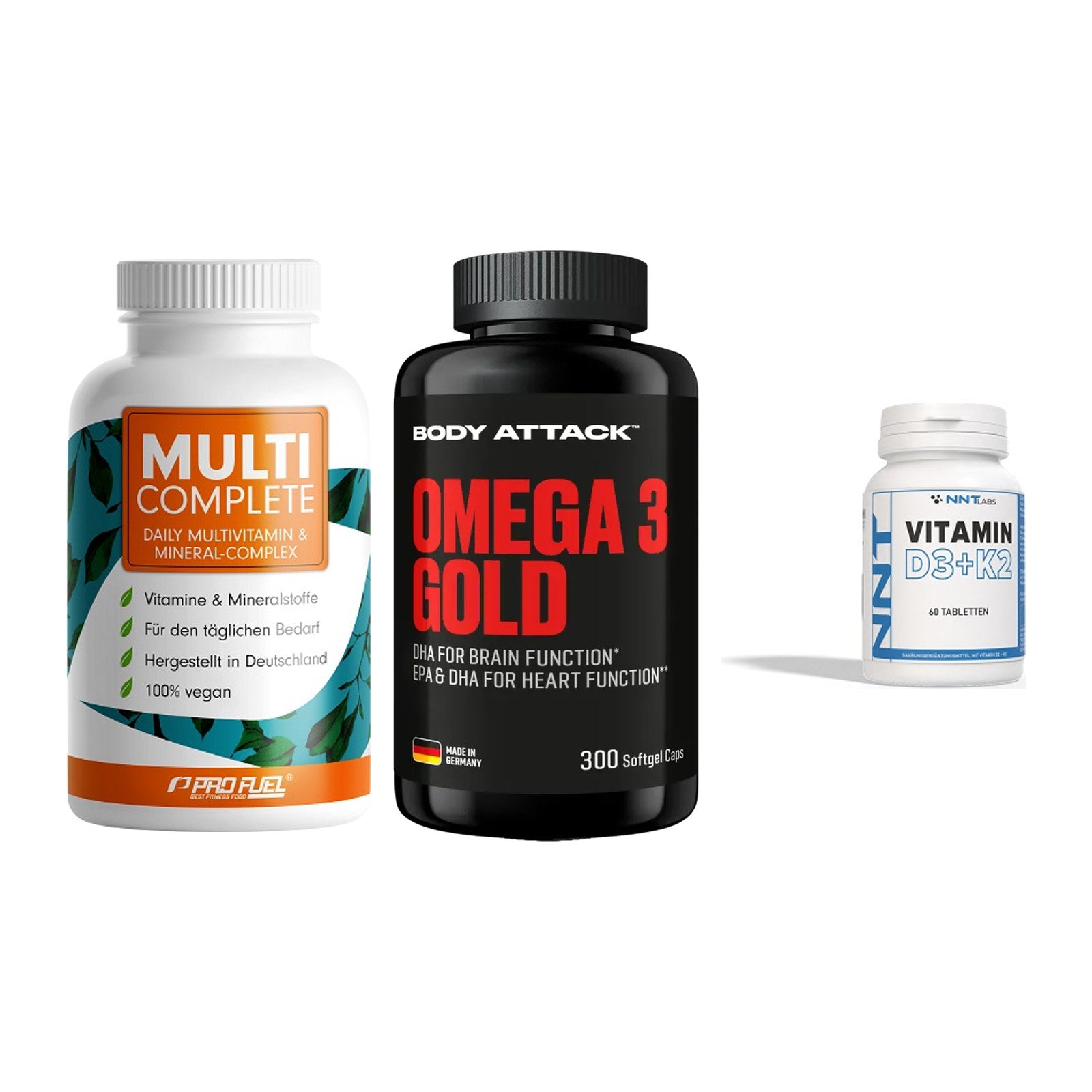 Grundversorgung: ProFuel MULTI + Body Attack + NNT Vitamin – alle enthaltenen Artikel