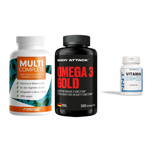Grundversorgung: ProFuel MULTI + Body Attack + NNT Vitamin – alle enthaltenen Artikel