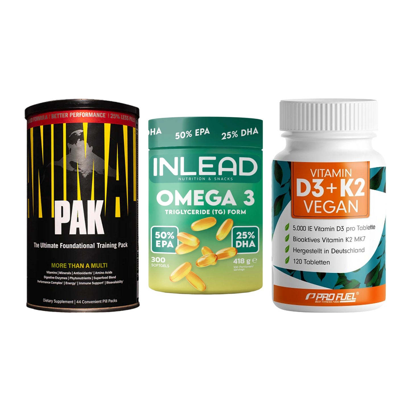 Grundversorgung: Universal + INLEAD Omega-3 + ProFuel Vitamin – alle enthaltenen Artikel