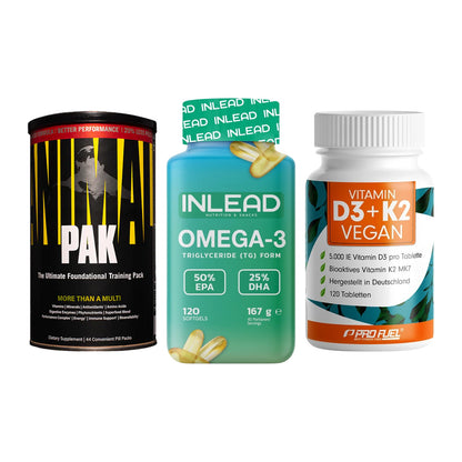 Grundversorgung: Universal + INLEAD Omega-3 + ProFuel Vitamin – alle enthaltenen Artikel