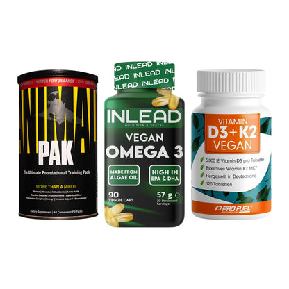 Grundversorgung: Universal + INLEAD Vegan + ProFuel Vitamin – alle enthaltenen Artikel