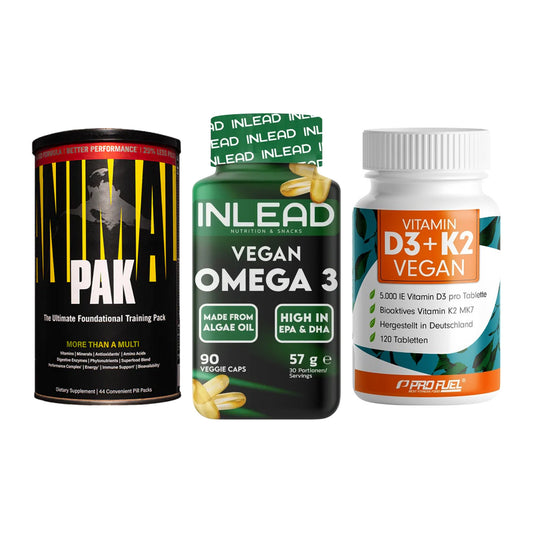 Grundversorgung: Universal + INLEAD Vegan + ProFuel Vitamin – alle enthaltenen Artikel