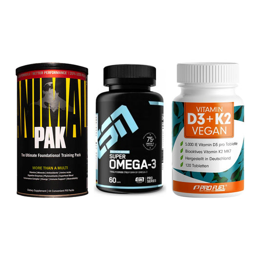 Grundversorgung: Universal + ESN Omega 3 + ProFuel Vitamin – alle enthaltenen Artikel