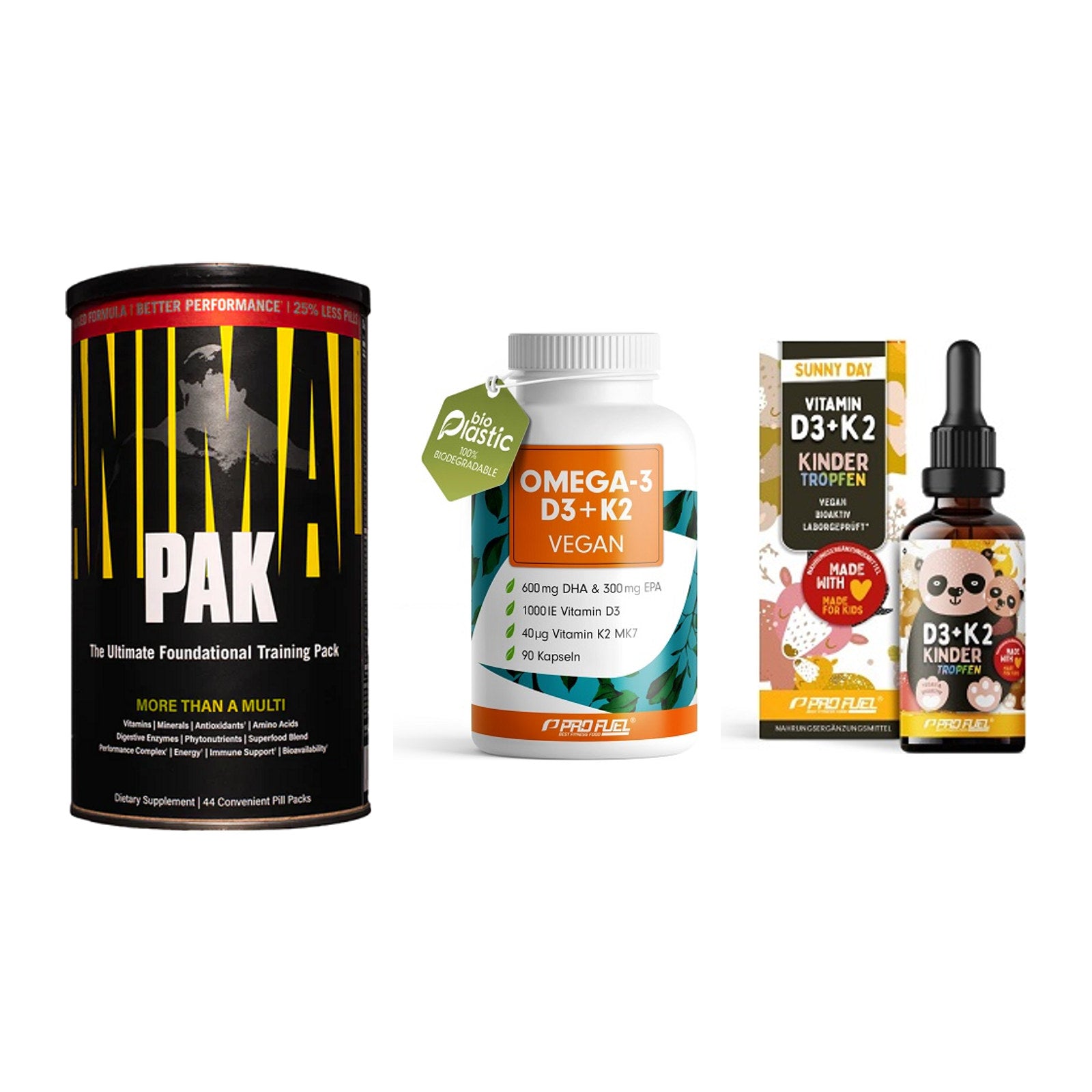 Grundversorgung: Universal + ProFuel Omega 3 + ProFuel VITAMIN – alle enthaltenen Artikel