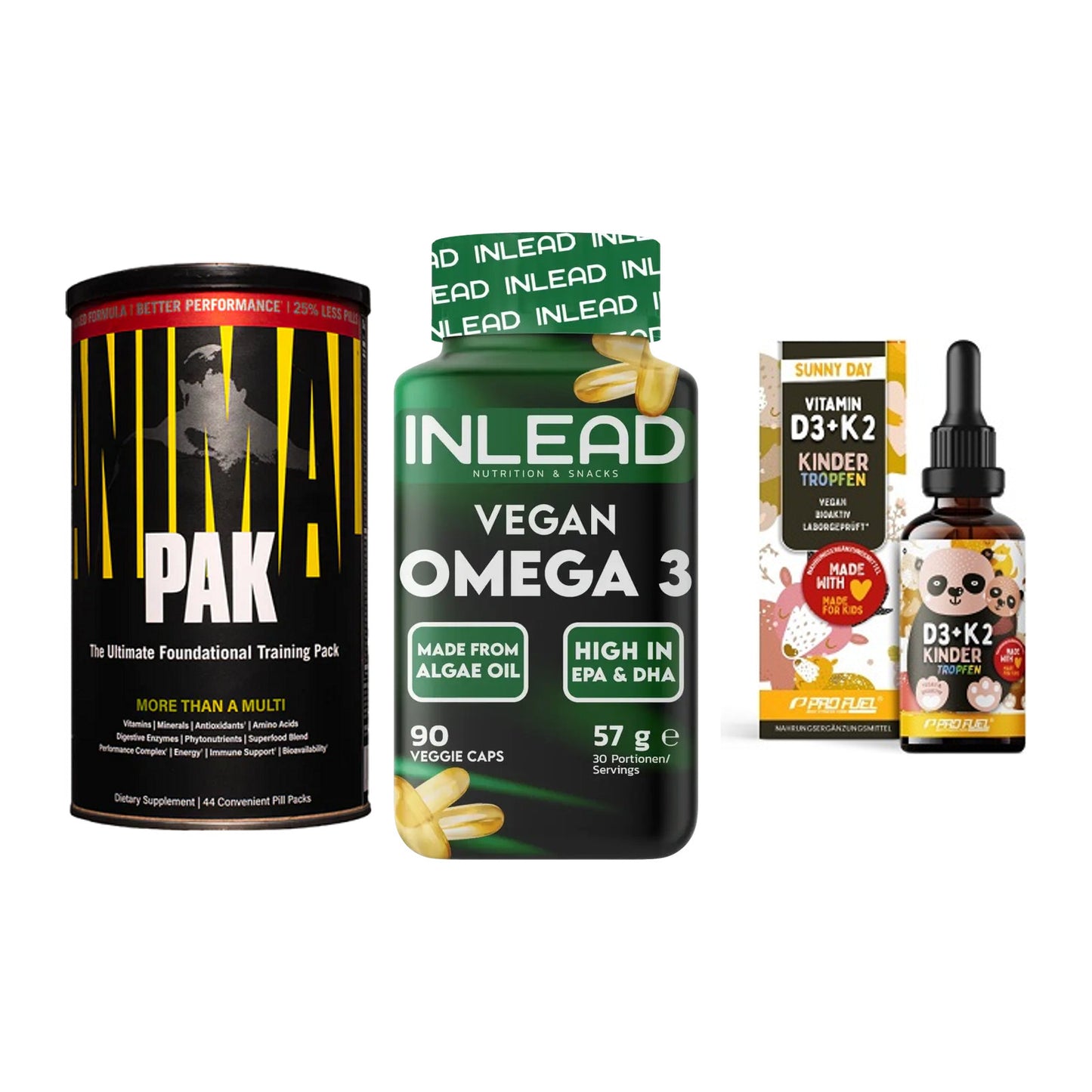 Grundversorgung: Universal + INLEAD Vegan + ProFuel VITAMIN – alle enthaltenen Artikel