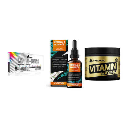 Grundversorgung: Olimp Vita-Min + ProFuel Omega 3 + Peak Vitamin – alle enthaltenen Artikel