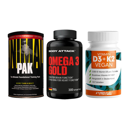 Grundversorgung: Universal + Body Attack + ProFuel Vitamin – alle enthaltenen Artikel