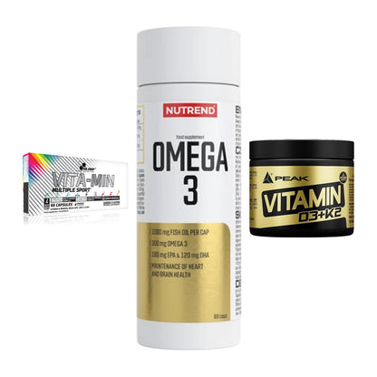 Grundversorgung: Olimp Vita-Min + Nutrend Omega 3 + Peak Vitamin – alle enthaltenen Artikel