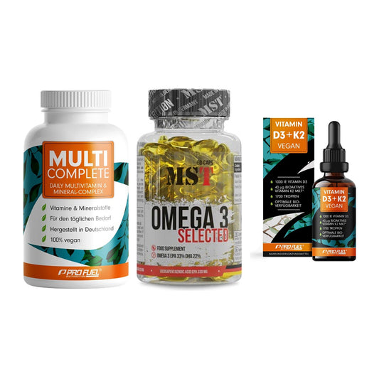 Grundversorgung: ProFuel MULTI + MST Omega 3 + ProFuel Vitamin – alle enthaltenen Artikel
