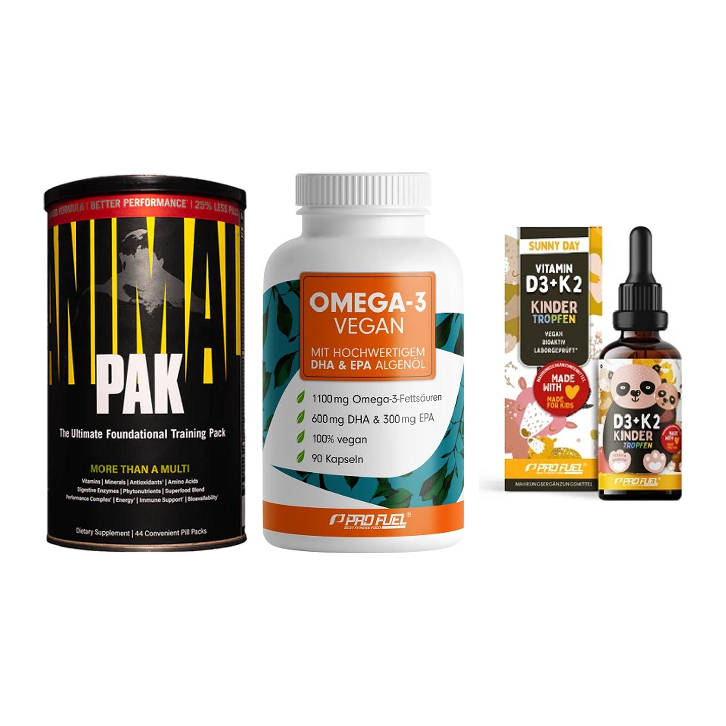 Grundversorgung: Universal + ProFuel Omega 3 + ProFuel VITAMIN – alle enthaltenen Artikel