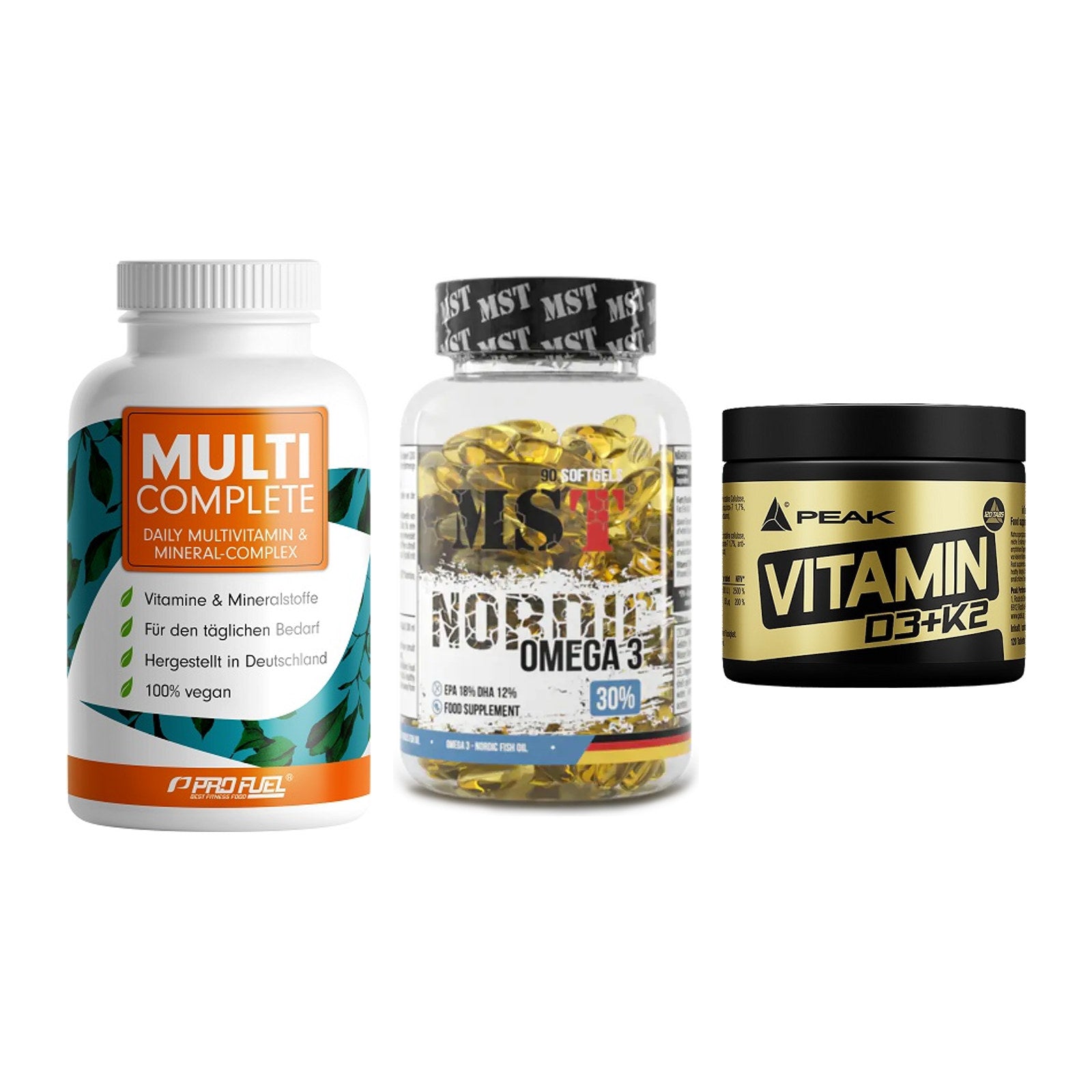 Grundversorgung: ProFuel MULTI + MST Omega 3 + Peak Vitamin – alle enthaltenen Artikel