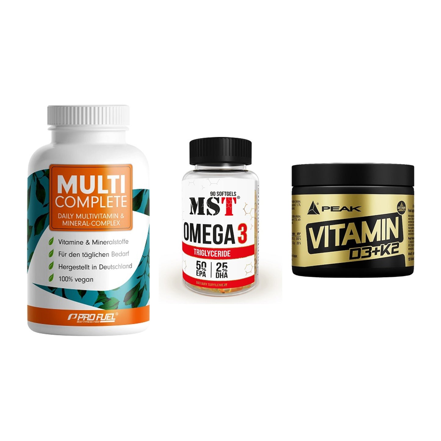 Grundversorgung: ProFuel MULTI + MST Omega 3 + Peak Vitamin – alle enthaltenen Artikel