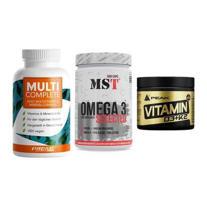 Grundversorgung: ProFuel MULTI + MST Omega 3 + Peak Vitamin – alle enthaltenen Artikel