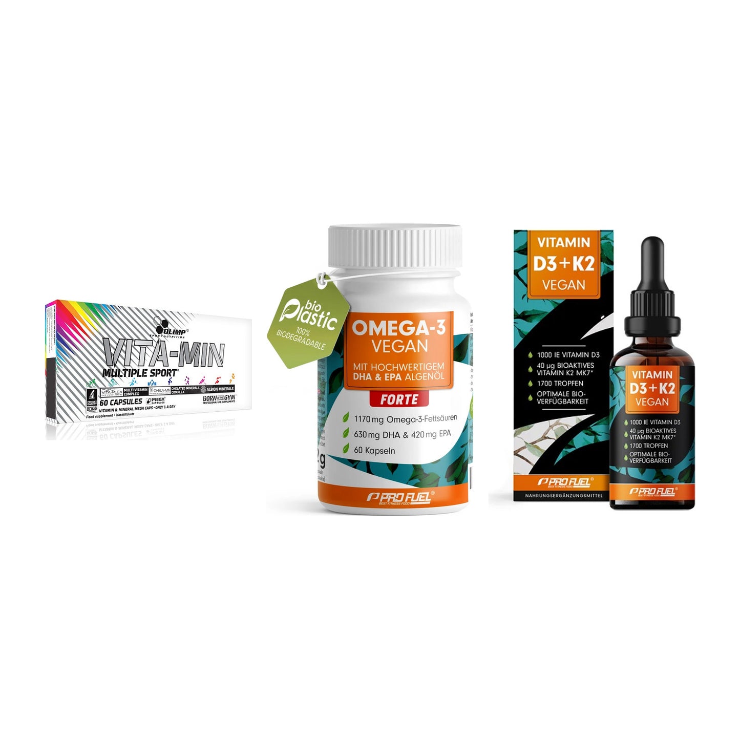 Grundversorgung: Olimp Vita-Min + ProFuel Omega 3 + ProFuel Vitamin – alle enthaltenen Artikel