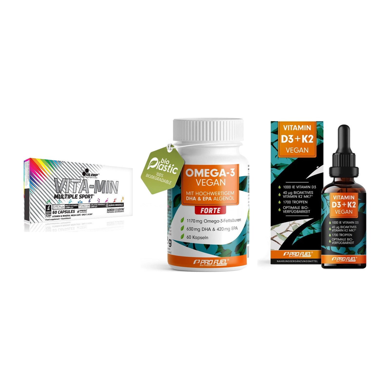 Grundversorgung: Olimp Vita-Min + ProFuel Omega 3 + ProFuel Vitamin – alle enthaltenen Artikel