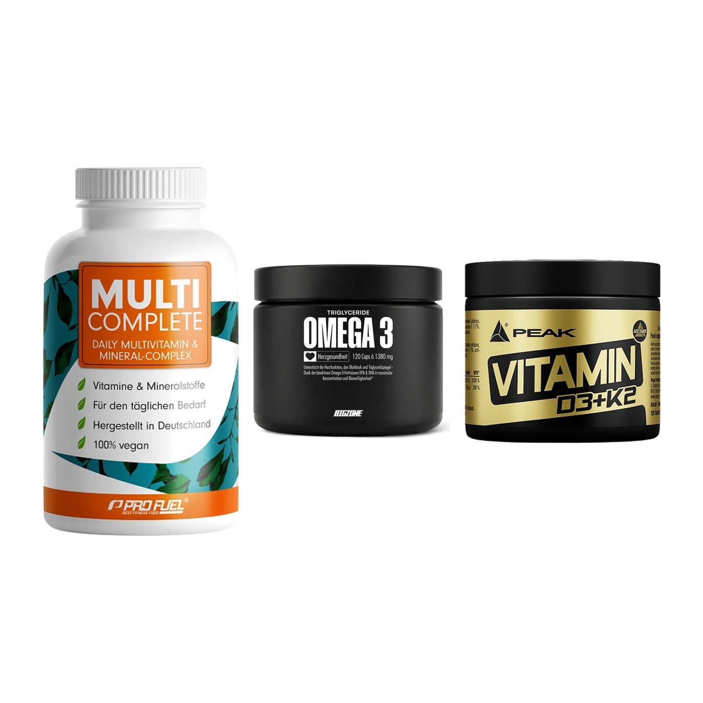 Grundversorgung: ProFuel MULTI + Big Zone Omega + Peak Vitamin – alle enthaltenen Artikel