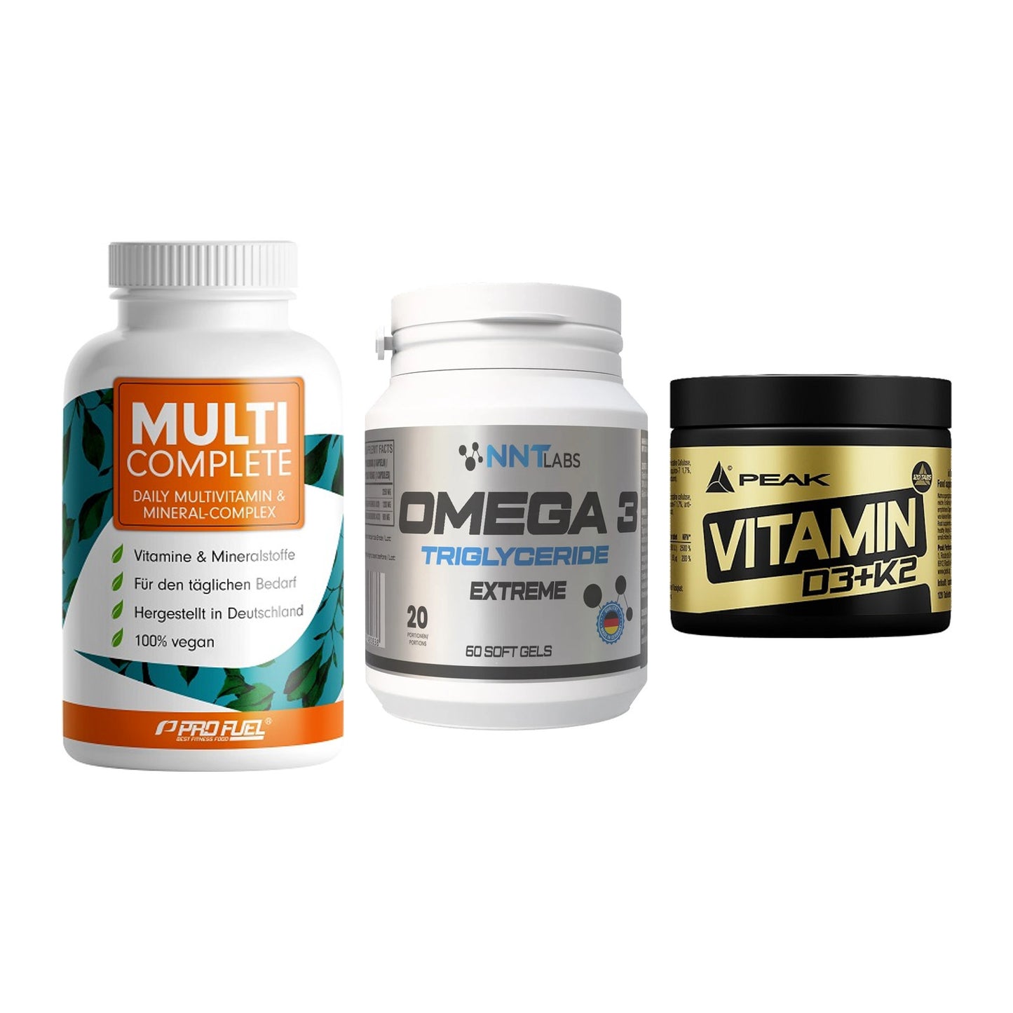 Grundversorgung: ProFuel MULTI + NNT Omega 3 + Peak Vitamin – alle enthaltenen Artikel