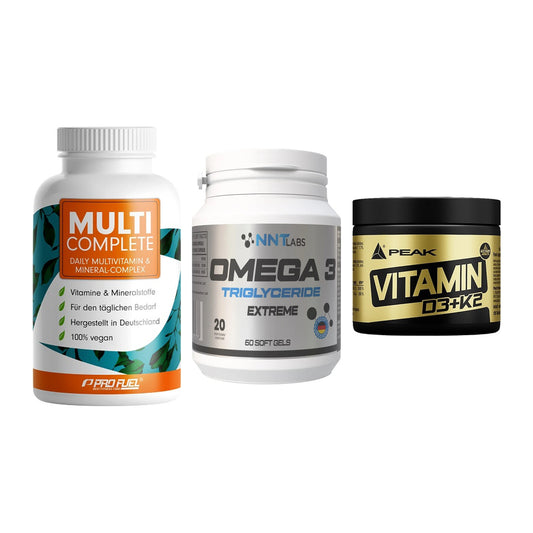 Grundversorgung: ProFuel MULTI + NNT Omega 3 + Peak Vitamin – alle enthaltenen Artikel