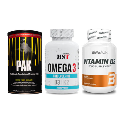 Grundversorgung: Universal + MST Omega 3 500 + BioTech Vitamin – alle enthaltenen Artikel