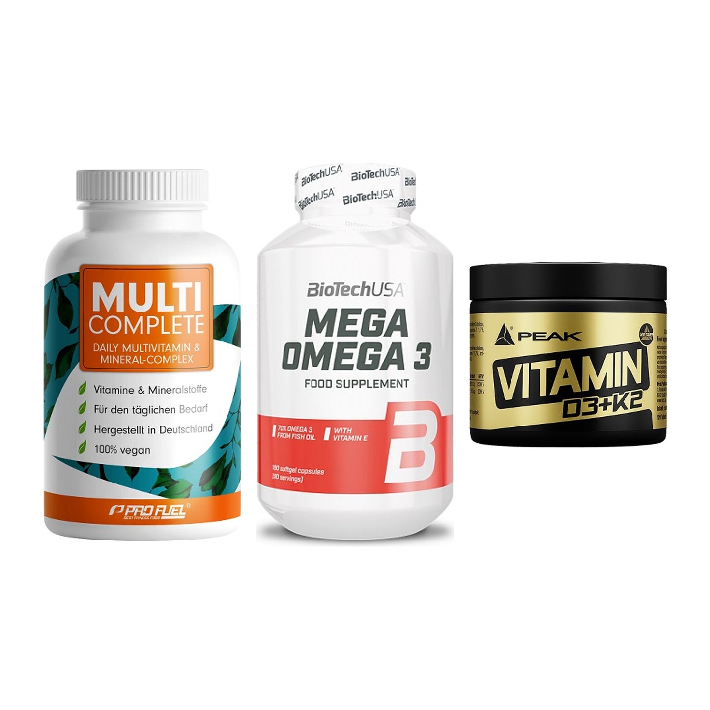 Grundversorgung: ProFuel MULTI + BioTech Mega + Peak Vitamin – alle enthaltenen Artikel