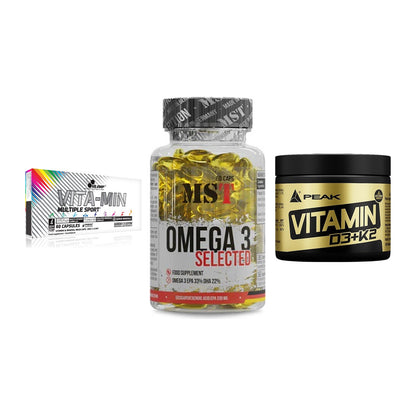 Grundversorgung: Olimp Vita-Min + MST Omega 3 + Peak Vitamin – alle enthaltenen Artikel