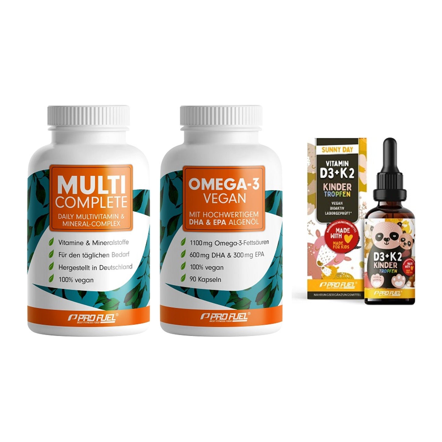 Grundversorgung: ProFuel MULTI + ProFuel Omega 3 + ProFuel VITAMIN – alle enthaltenen Artikel