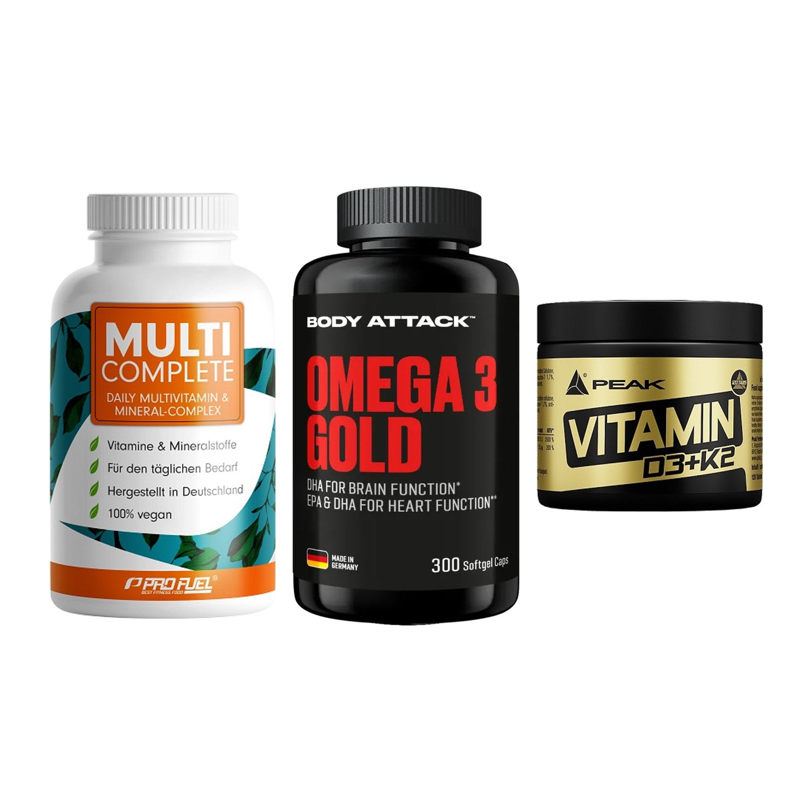 Grundversorgung: ProFuel MULTI + Body Attack + Peak Vitamin – alle enthaltenen Artikel
