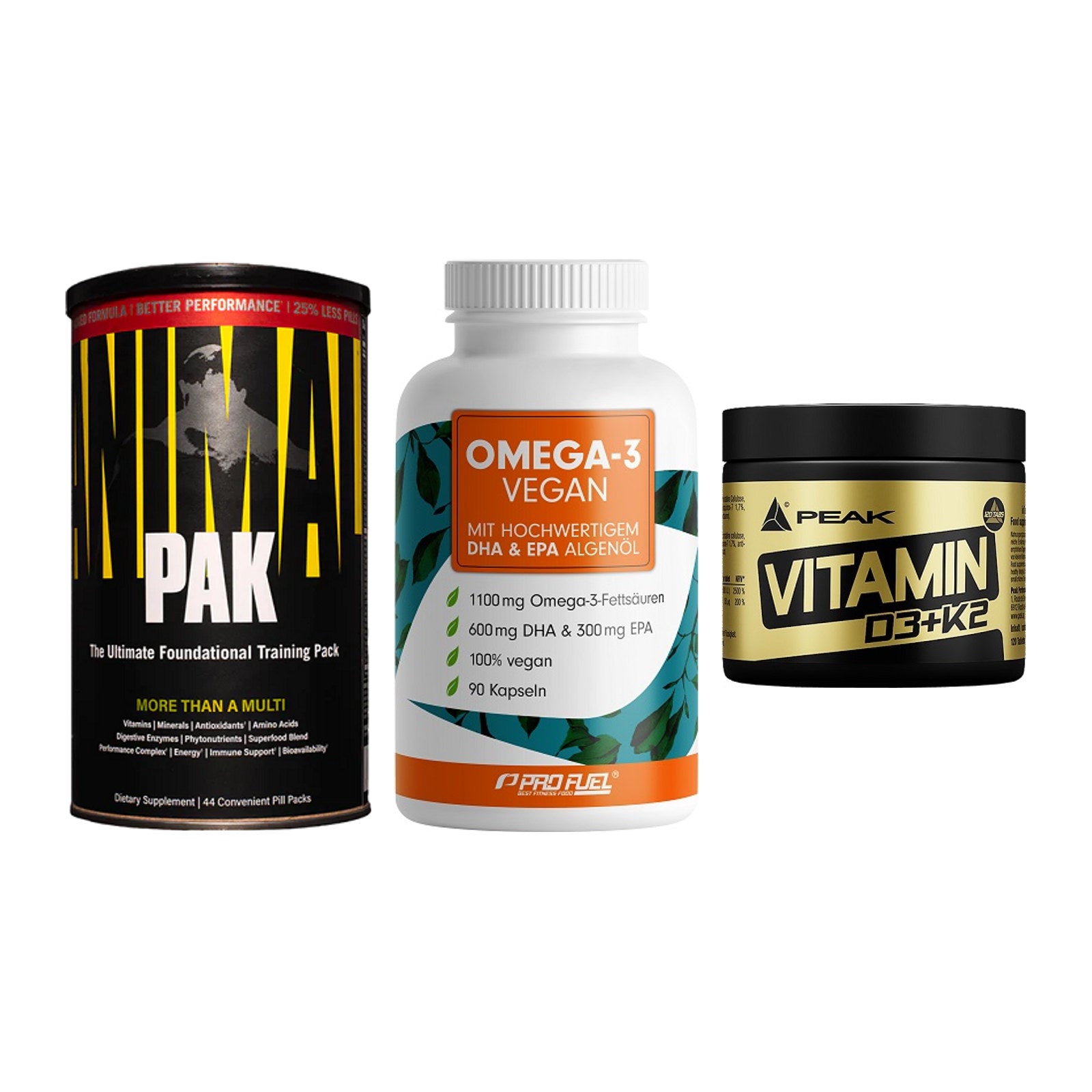 Grundversorgung: Universal + ProFuel Omega 3 + Peak Vitamin – alle enthaltenen Artikel
