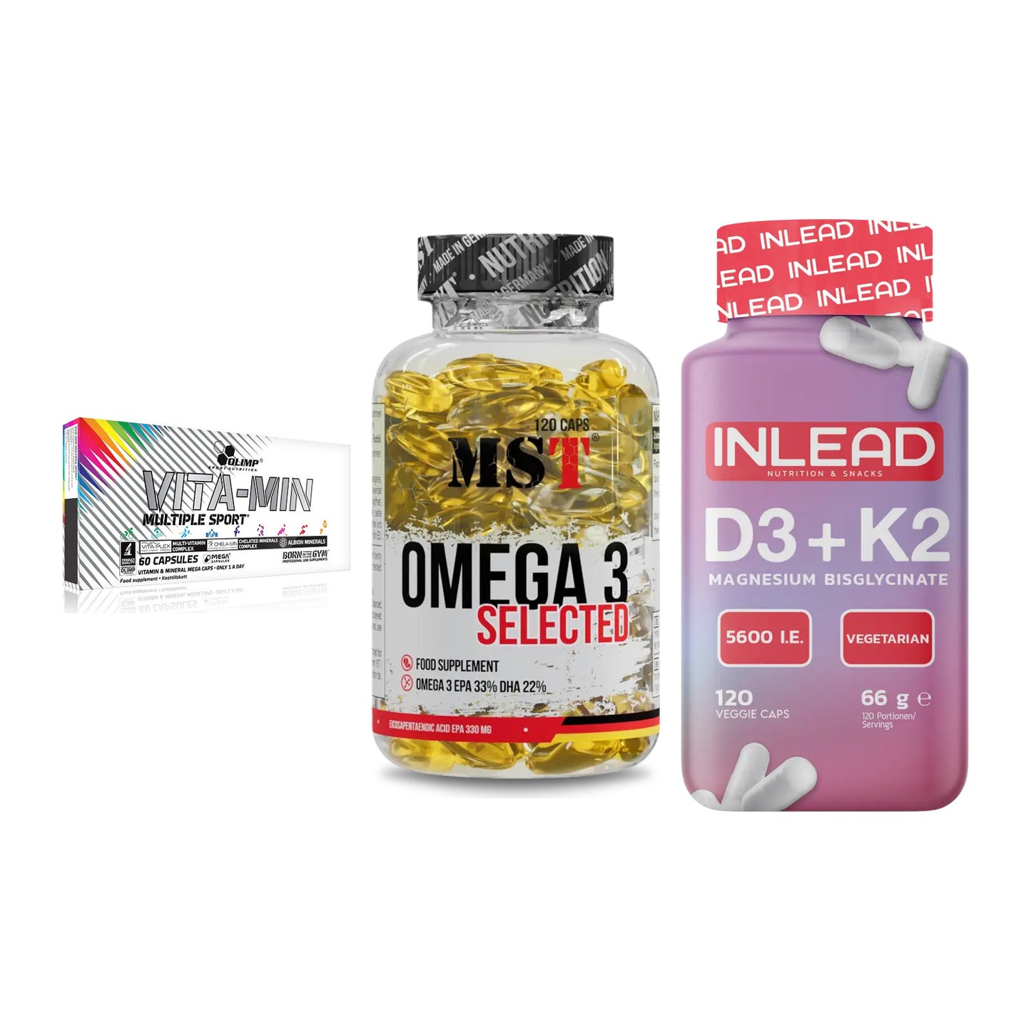 Grundversorgung: Olimp Vita-Min + MST Omega 3 + INLEAD Vitamin – alle enthaltenen Artikel