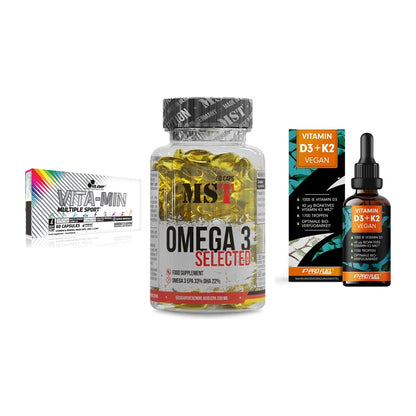 Grundversorgung: Olimp Vita-Min + MST Omega 3 + ProFuel Vitamin – alle enthaltenen Artikel