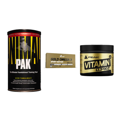 Grundversorgung: Universal + Olimp Omega 3 + Peak Vitamin – alle enthaltenen Artikel