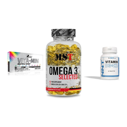 Grundversorgung: Olimp Vita-Min + MST Omega 3 + NNT Vitamin – alle enthaltenen Artikel