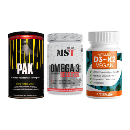Grundversorgung: Universal + MST Omega 3 + ProFuel Vitamin – alle enthaltenen Artikel