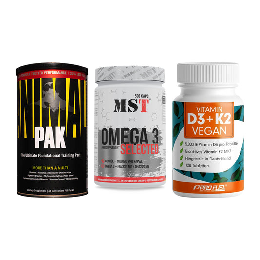 Grundversorgung: Universal + MST Omega 3 + ProFuel Vitamin – alle enthaltenen Artikel