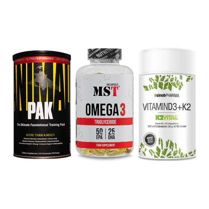 Grundversorgung: Universal + MST Omega 3 + Sinob Vitamin – alle enthaltenen Artikel