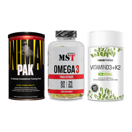 Grundversorgung: Universal + MST Omega 3 + Sinob Vitamin – alle enthaltenen Artikel