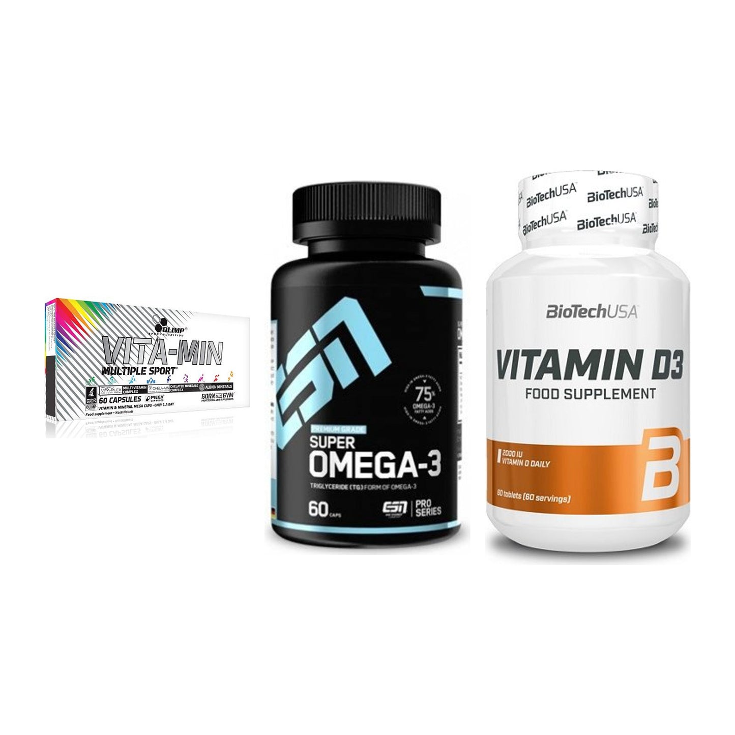 Grundversorgung: Olimp Vita-Min + ESN Omega 3 + BioTech Vitamin – alle enthaltenen Artikel