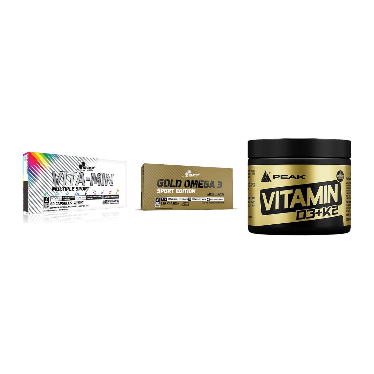 Grundversorgung: Olimp Vita-Min + Olimp Omega 3 + Peak Vitamin – alle enthaltenen Artikel